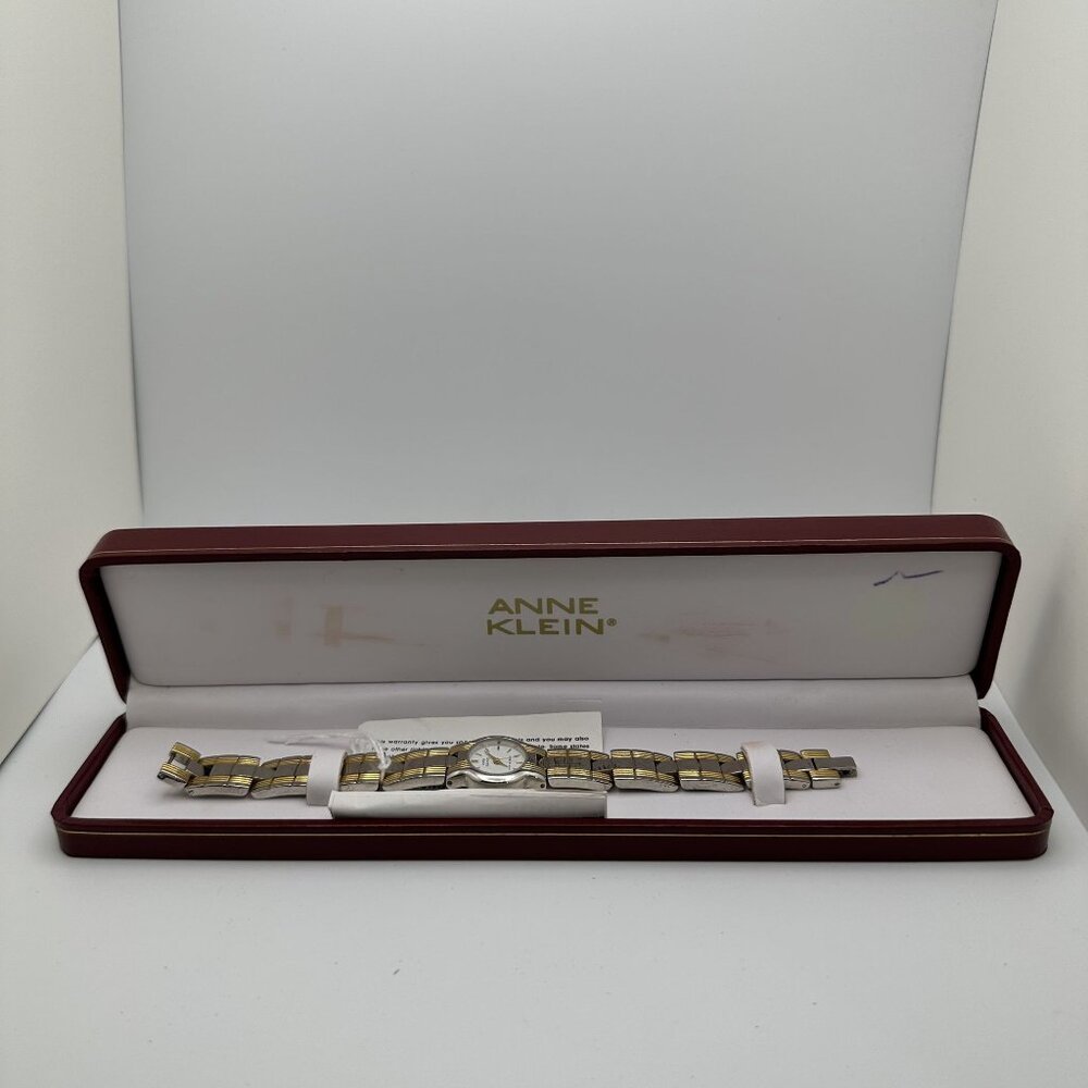 Anne Klein Two-Tone Womens Wristwatch With Silver/Gold Bracelet Band In Original